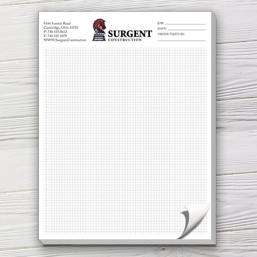 Graph Notepad Custom Engineering Paper Pad Captain Notepad 