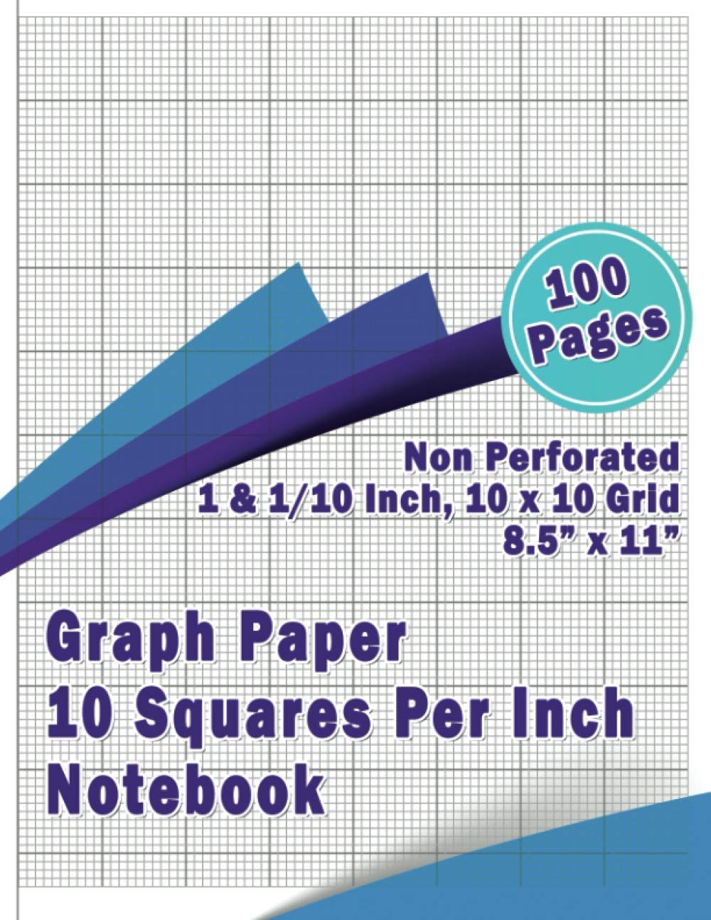 Graph Paper 10 Squares Per Inch Notebook 100 Pages 8 5x11 Inch 10x10 EBay