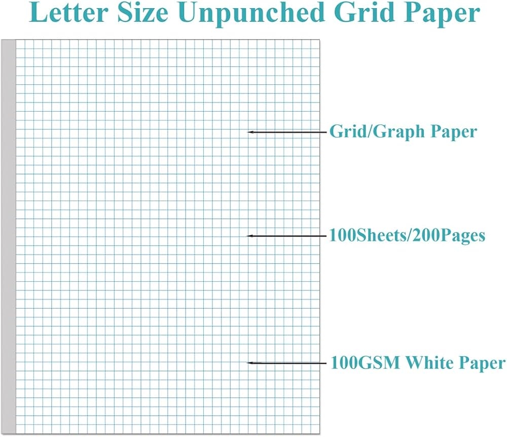 Graph Paper A4 Grid Paper 4 x4 Blue Quad Rule 100Sheets 200Pages Unpunched Double Sided 100gsm White Paper 8 5 X 11 Amazon ca Office Products
