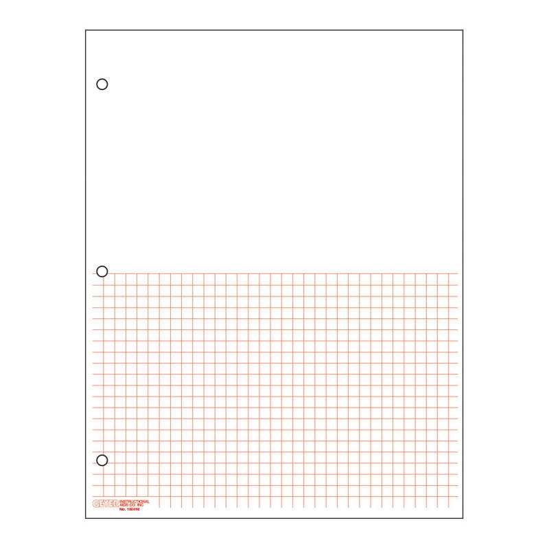 Graph Paper Classic Half sheet 1 4 Squares 100 Sheet Pack Red