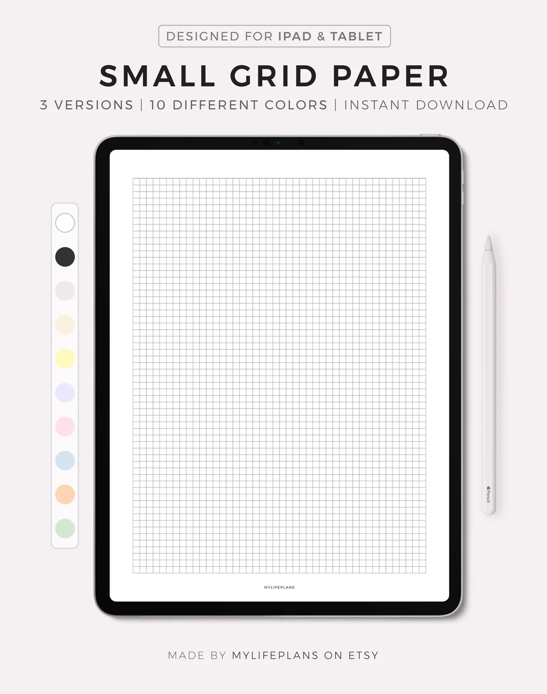 Graph Paper For Ipad Small Grid Paper Squared Paper Digital Template For Goodnotes Notability Ipad Instant