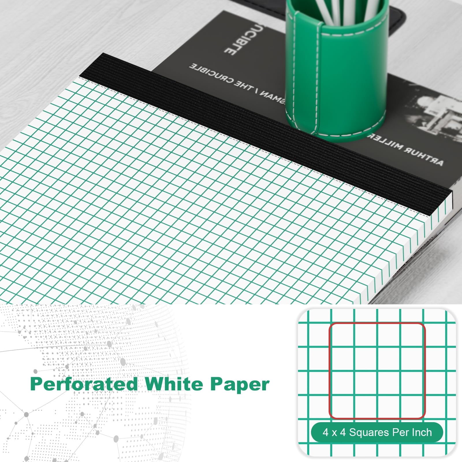 Graph Paper Large Better Office Products Graph Paper Pad 8 5 X 11 50 Sheets Double Sided White 4x4 Blue Quad Rule Easy Tear Grid Paper Graph Paper Notebook Paper