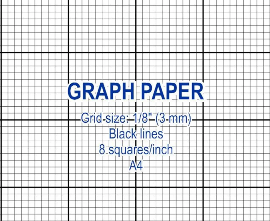 Graph Paper Printable 3 Mm Grid Cross Stitch Design 8 Squares Per Inch Black Lines A4 Instant Download PDF Etsy Australia