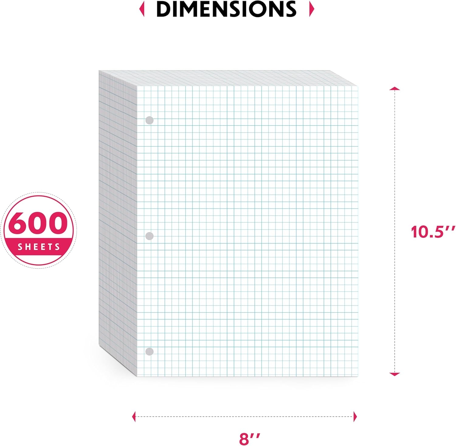 Graph Paper Printable Pdf Graph Paper Loose Leaf Graph Paper 5 X 5 Squares Per Inch Quad Ruled 10 5 8 Graphing 56 Gsm 150 Pack 900 Sheets 6 Pack Graph Paper Large Squares