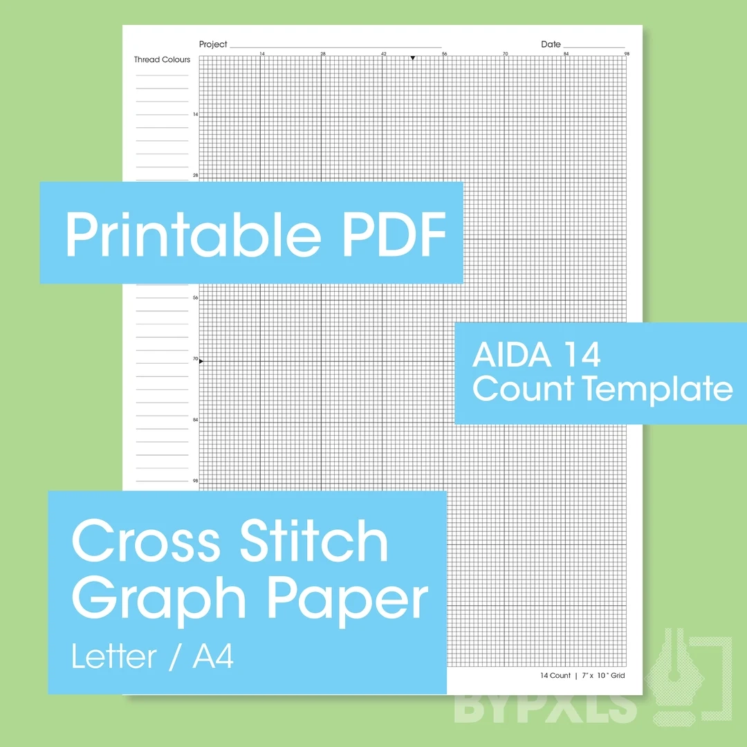 Graph Paper Small Grid 14 Count Cross Stitch Graph Paper Notebook 100 Page Design Book 8 5 x11 Cross Stitch Graph Template