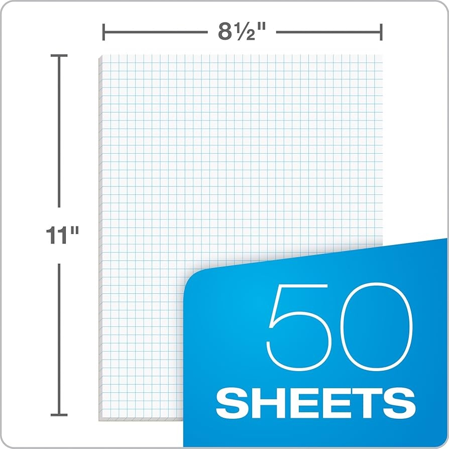 Graphing Paper TOPS Graph Pads 8 1 2 X 11 Glue Top Graph Rule 8 X 8 50 Sheets Isometric Graph Paper