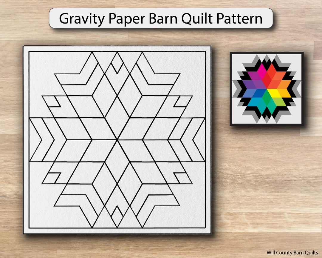 Gravity Paper Printed Barn Quilt Pattern Sizes Etsy de