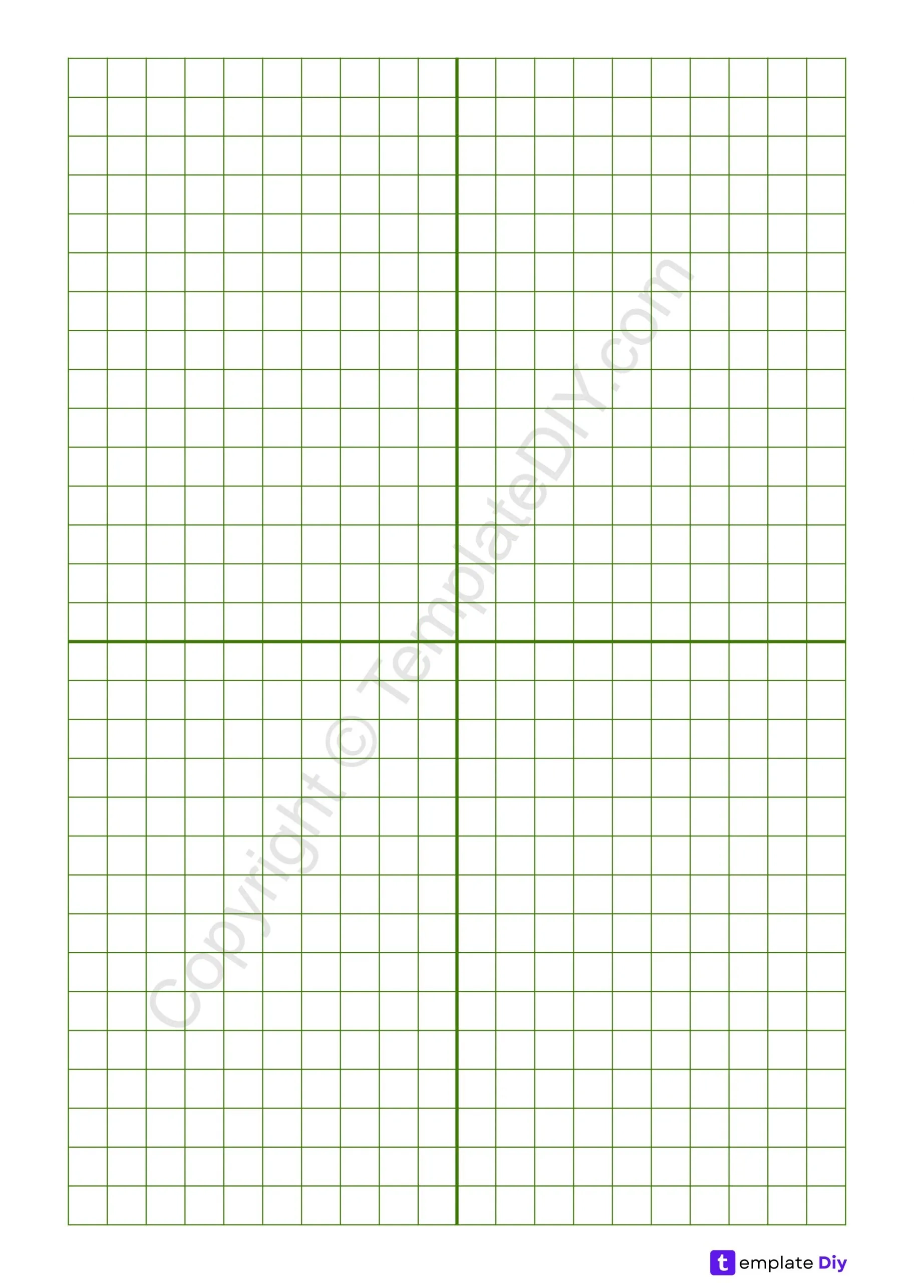 Green Graph Paper Grid Paper Printable Template In PDF