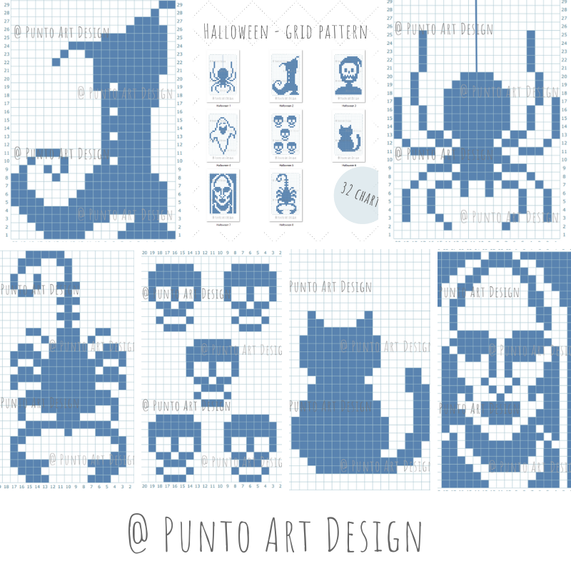 Halloween Design Chart Free Grid Pattern Punto Art Design