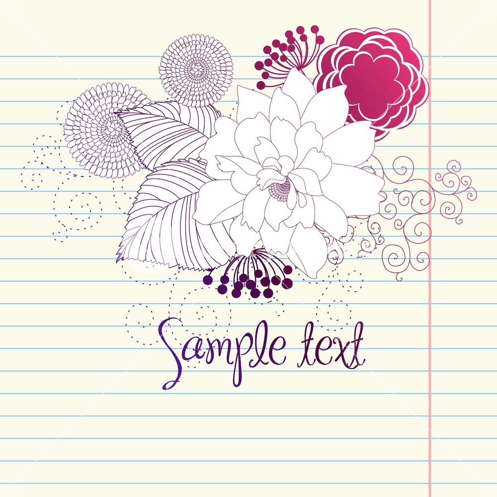 Hand drawn Flowers Sketchy Notebook Doodles Design Element On Graph Paper Royalty Free Stock Image Storyblocks