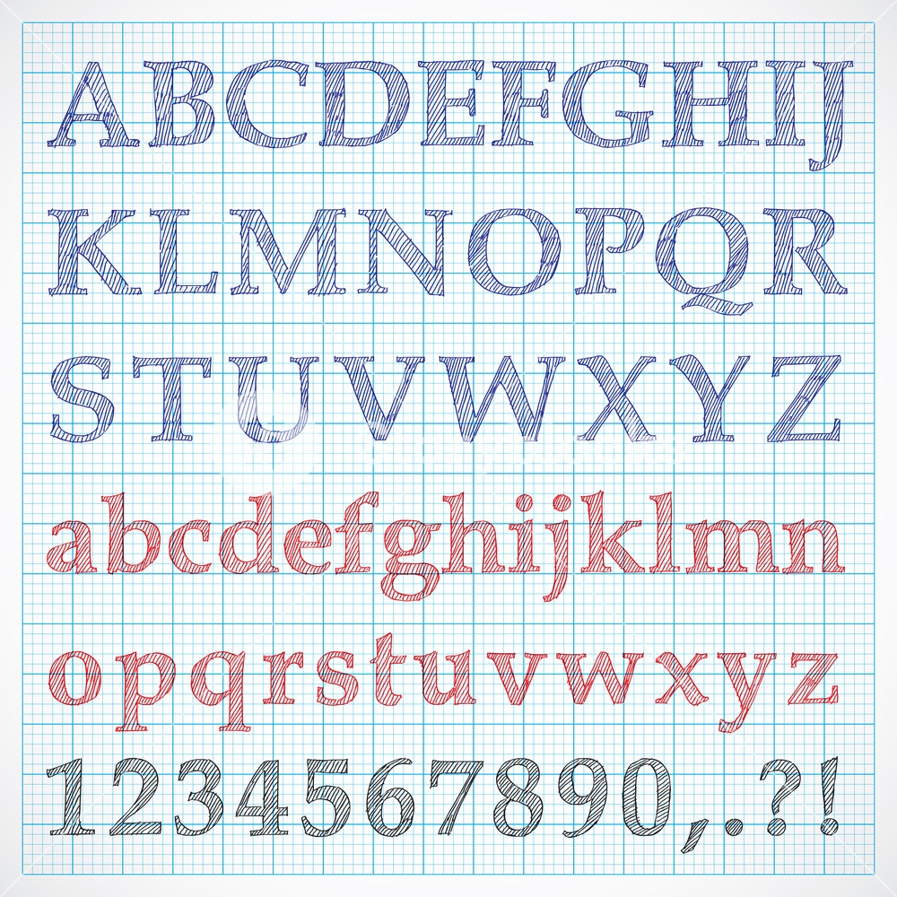 Alphabet Letters On Graph Paper
