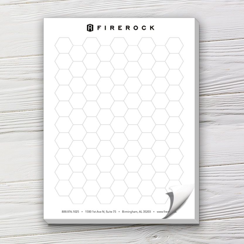 Hex Pattern Grid Pad 8 5 X 11 Captain Notepad 
