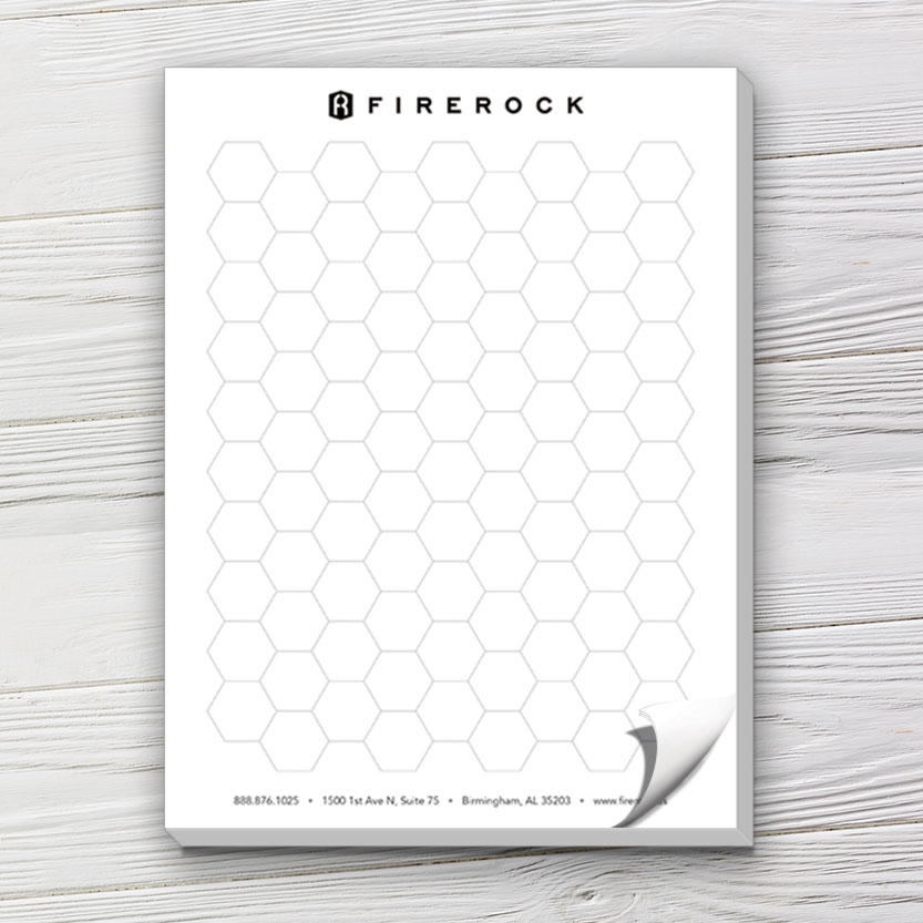 Hex Pattern Grid Pad 8 5 X 11 Captain Notepad 