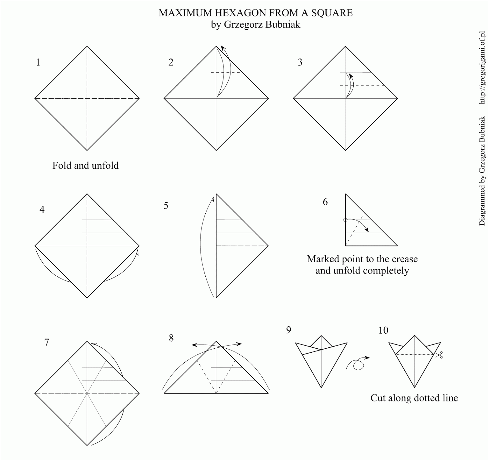 Hexagon From A Square Or Rectangle Instructions Happy Folding