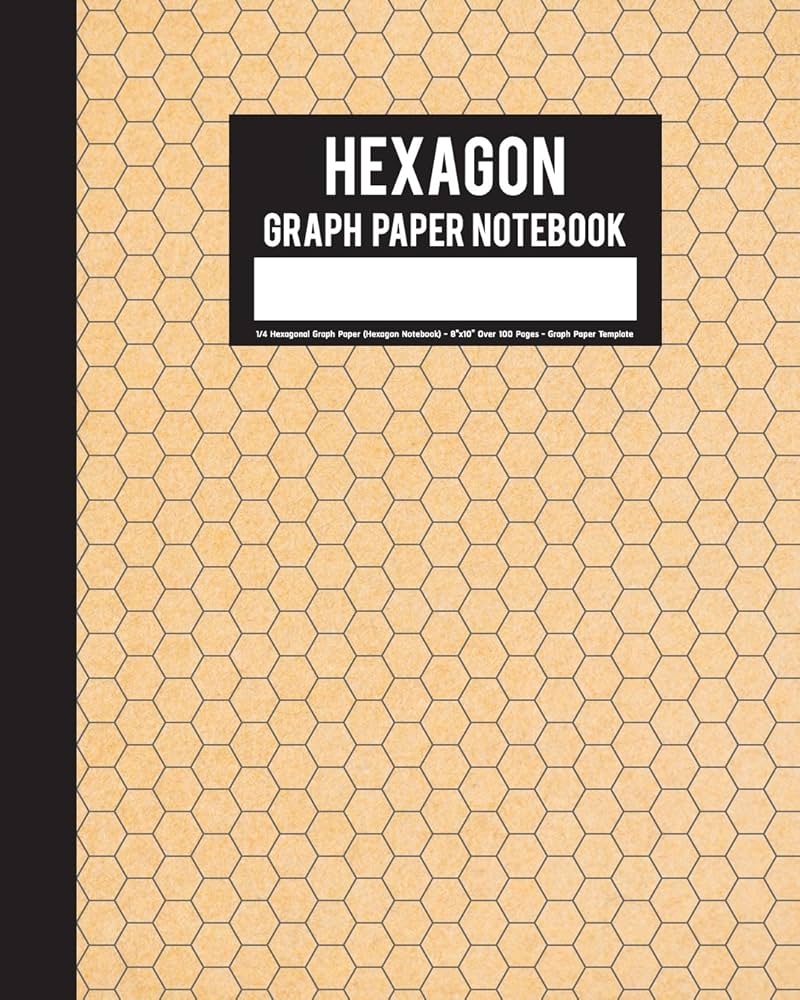 Hexagon Graph Paper Notebook 1 4 Hexagonal Graph Paper Hexagon Notebook 8 x10 Over 100 Pages Graph Paper Template Graph Paper Notebook 5 Amazon in