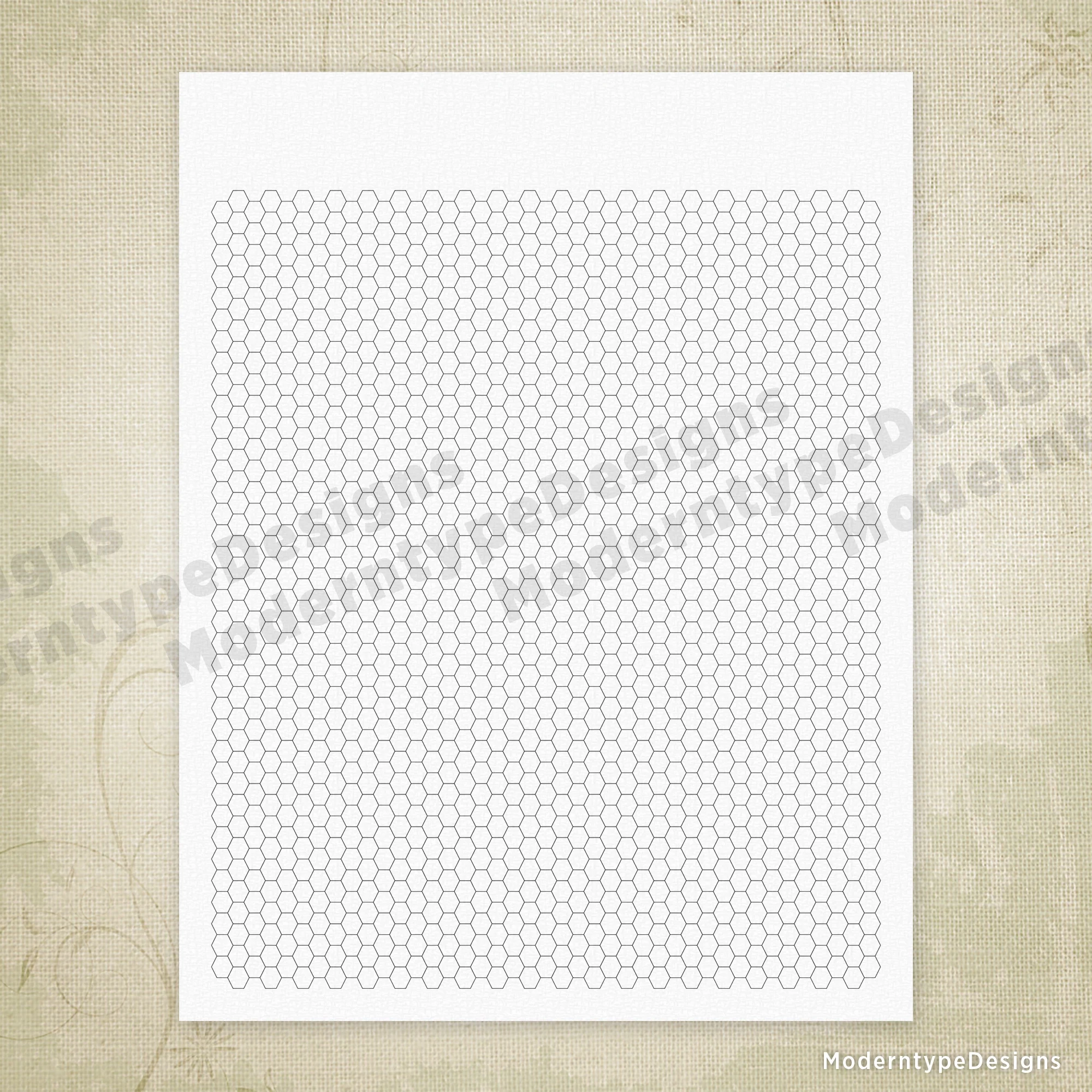 Hexagon Grid Digital Paper Printable