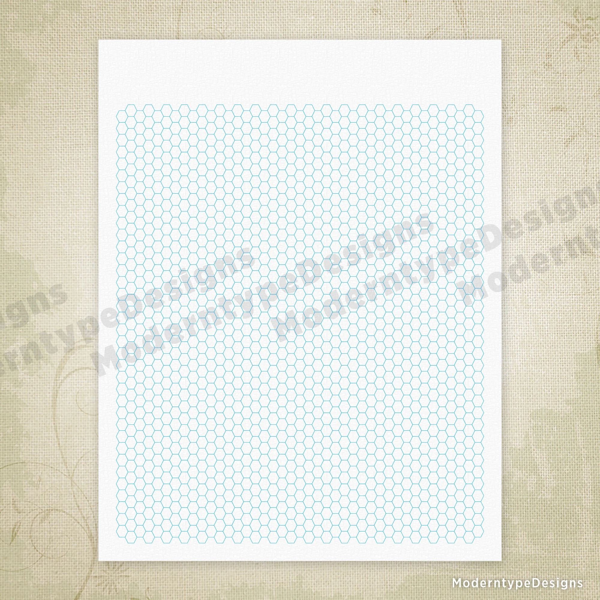 Hexagon Grid Digital Paper Printable