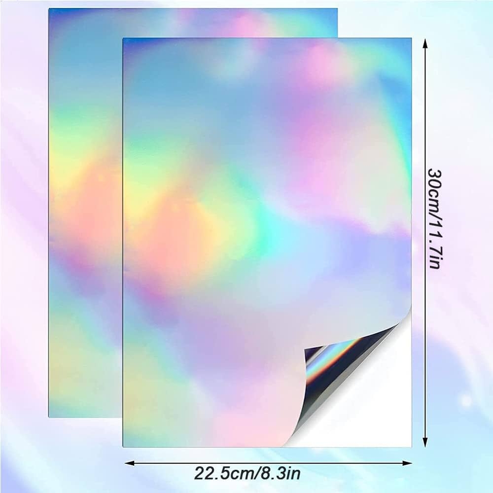 Hologram Paper A4 Pack Of 20 Holographic Sticker Paper Vinyl Sticker Paper Cubic Coating For Laser And Inkjet Printers Vinyl Film Stickers Quick Drying For DIY Stickers 30 X 21 Cm 