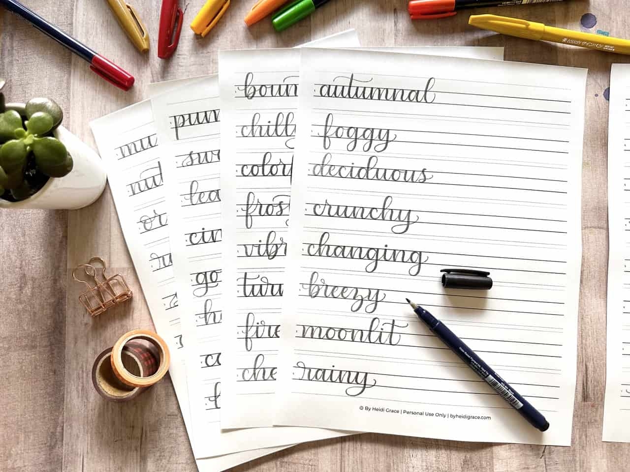 How To Use Calligraphy Worksheets and Why You Should By Heidi Grace