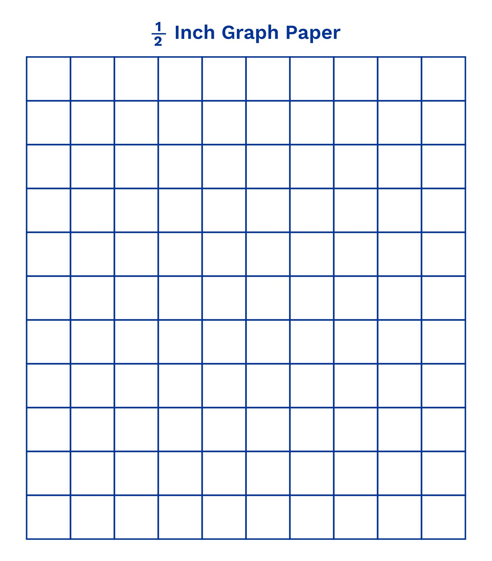 Free Printable Half Inch Grid Graph Paper