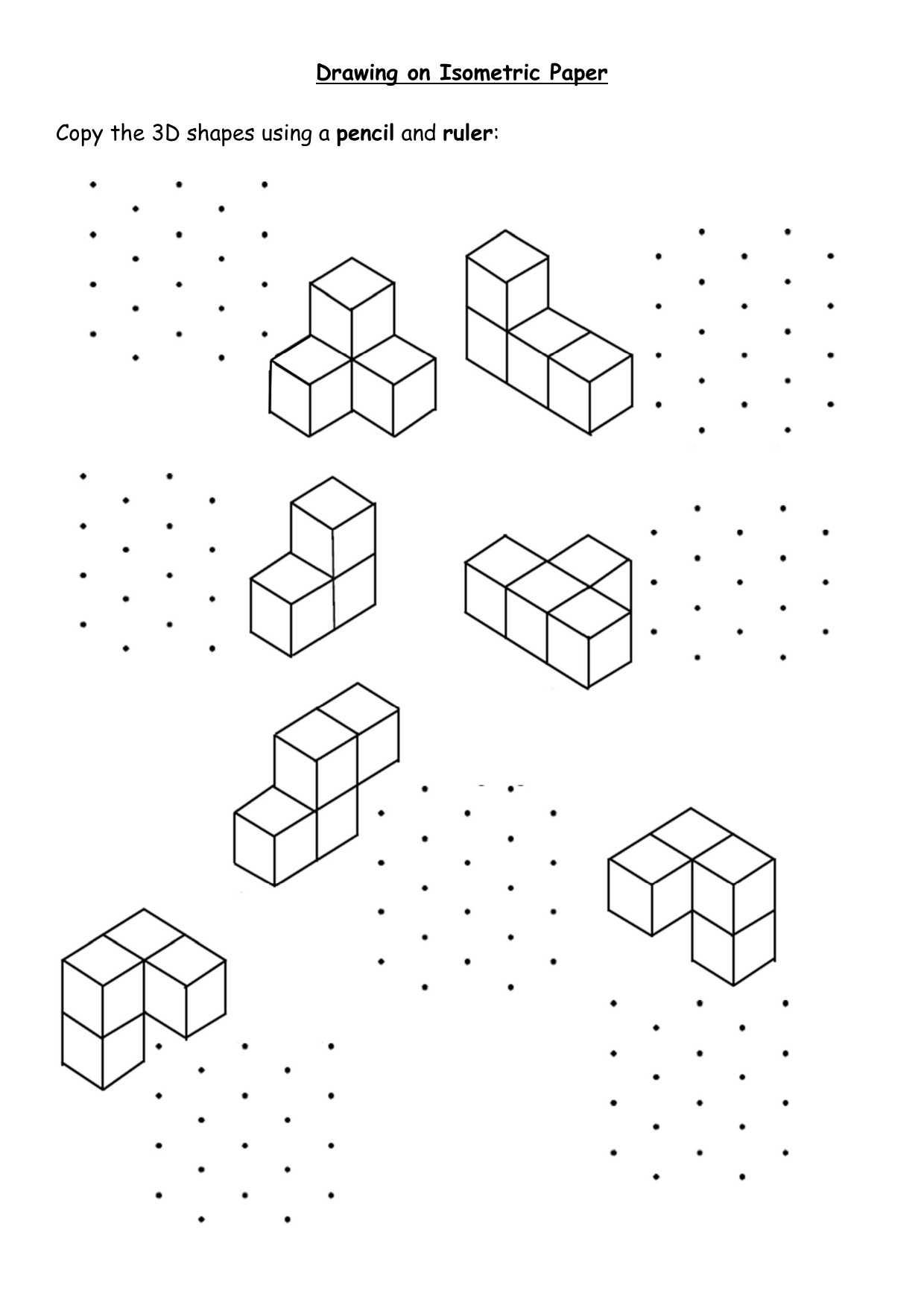 Isometric Drawing Worksheet 3D Shapes