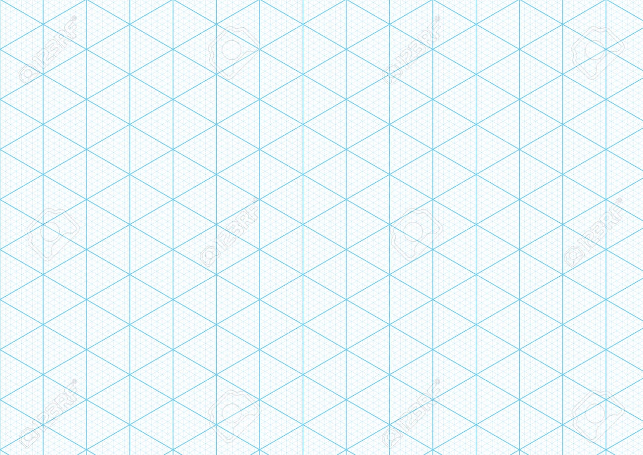 Isometric Graph Paper Background With Plotting Triangular And Hexagonal Ruler Guide Line Grid Texture For Engineering Or Mechanical Layout Drawing Vector A4 Graph Paper Template Background Royalty Free SVG Cliparts Vectors And