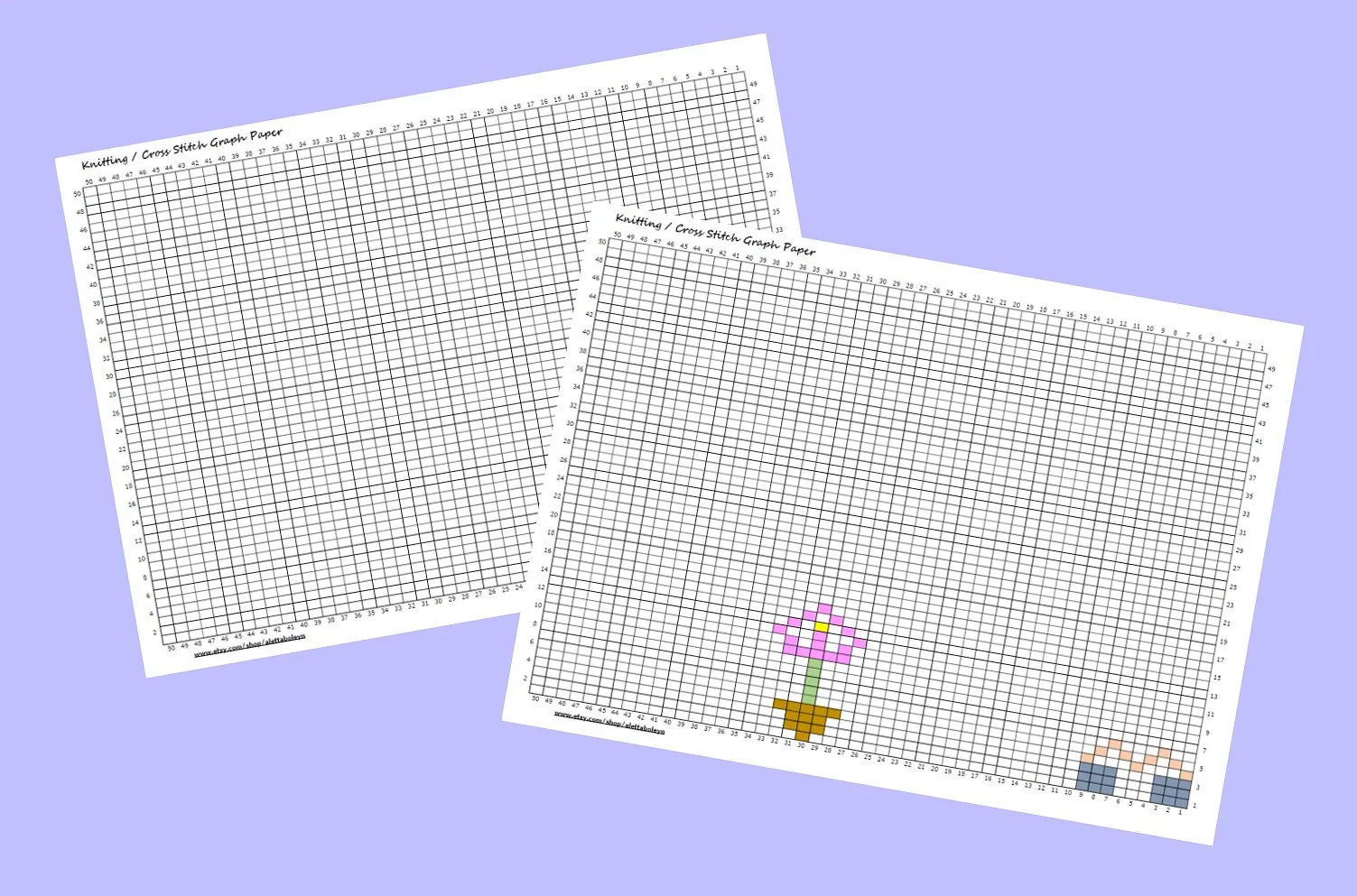 Knitting Graph Paper Etsy