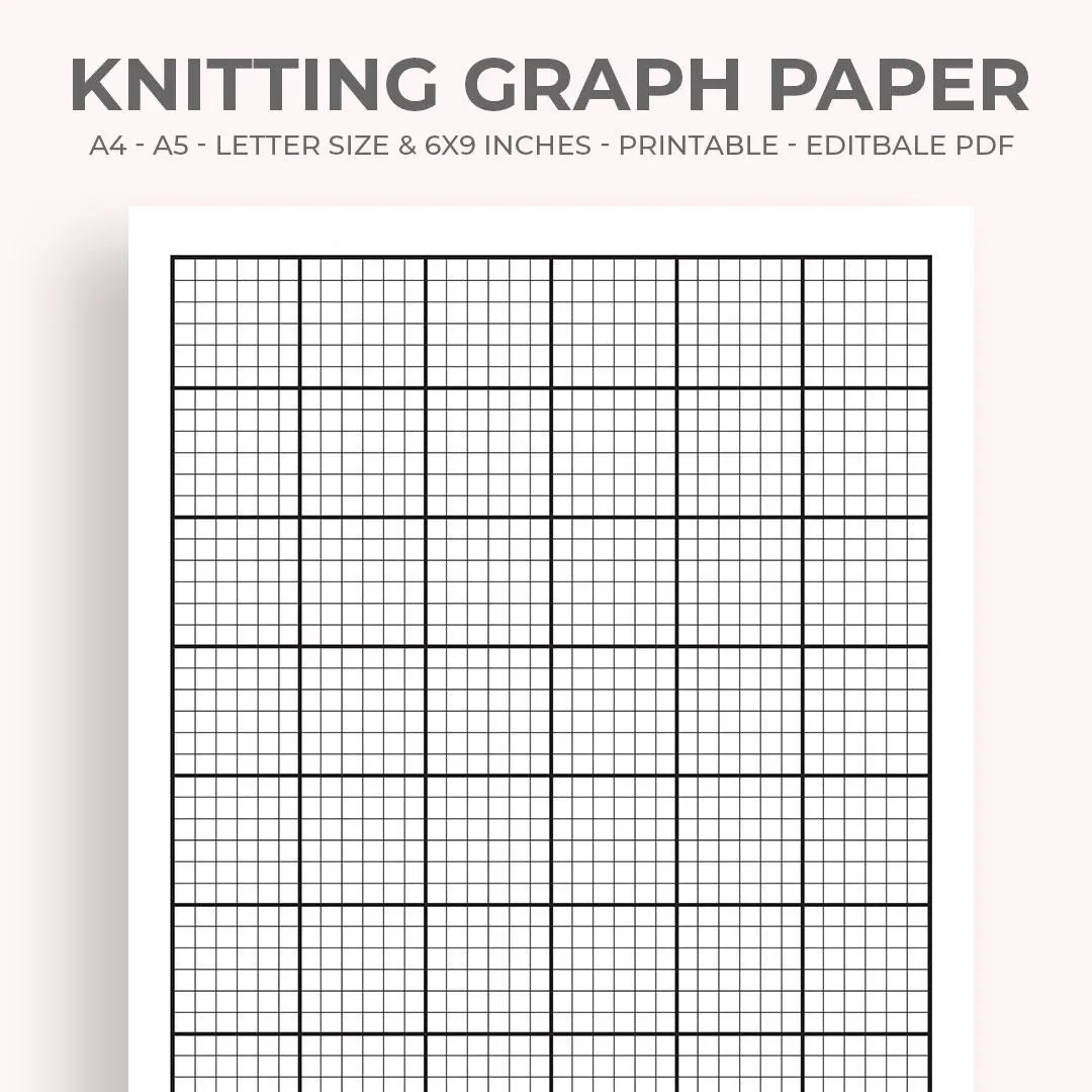 knitting graph paper etsy