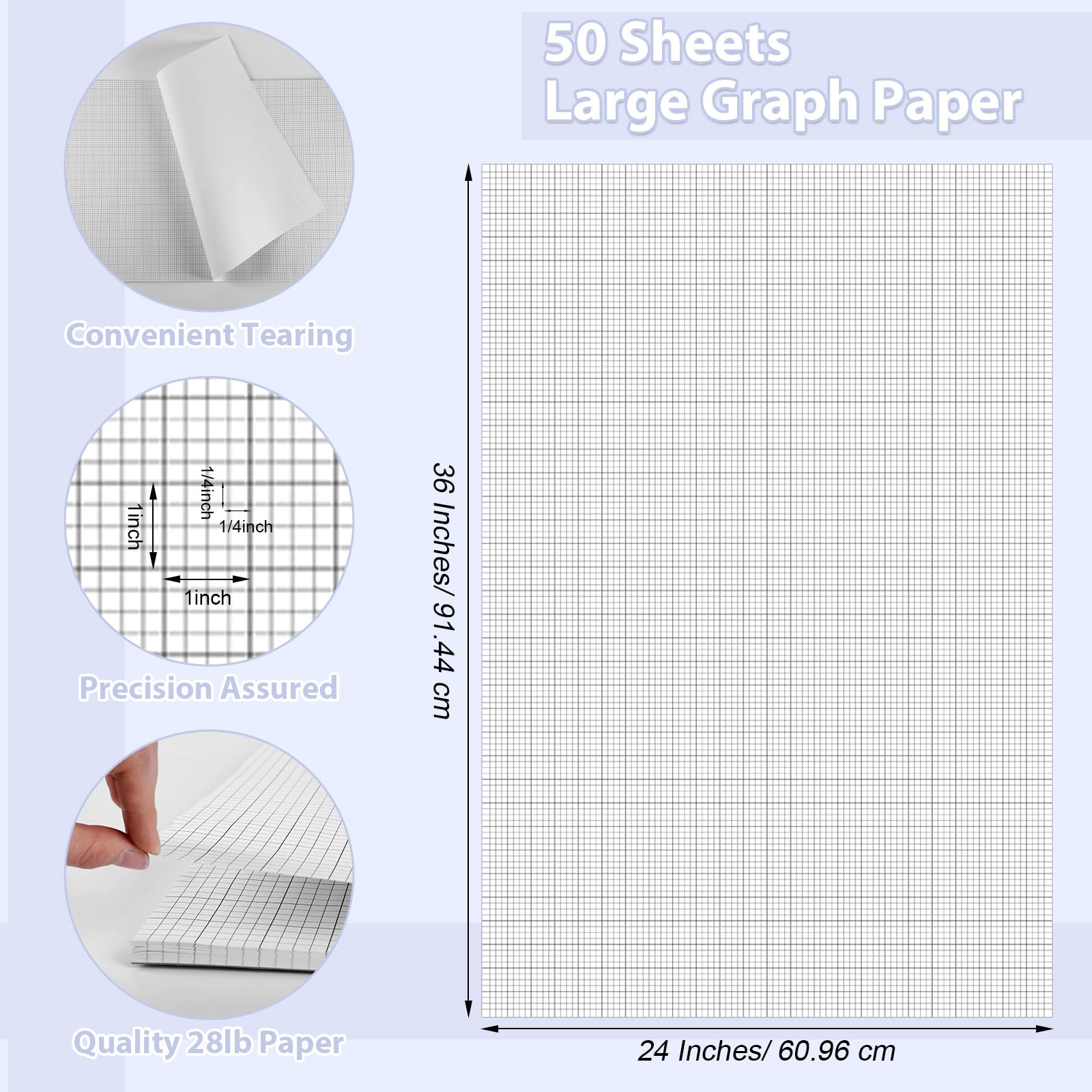 Large Grid Paper Fuyoooo 25 Sheet Graph Paper Pad 24 X 36 Large Graph 1 And 1 4 Ruled Grid Paper For Engineer Architect Designer Mathematician Draftsmen Sketch House Commercial Building Plan Drafting White