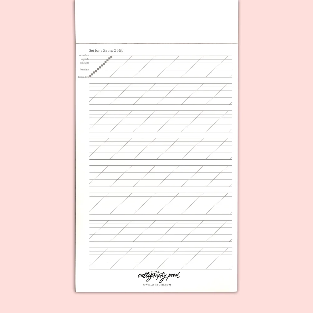 Lined Calligraphy Practice Pad Ash Bush