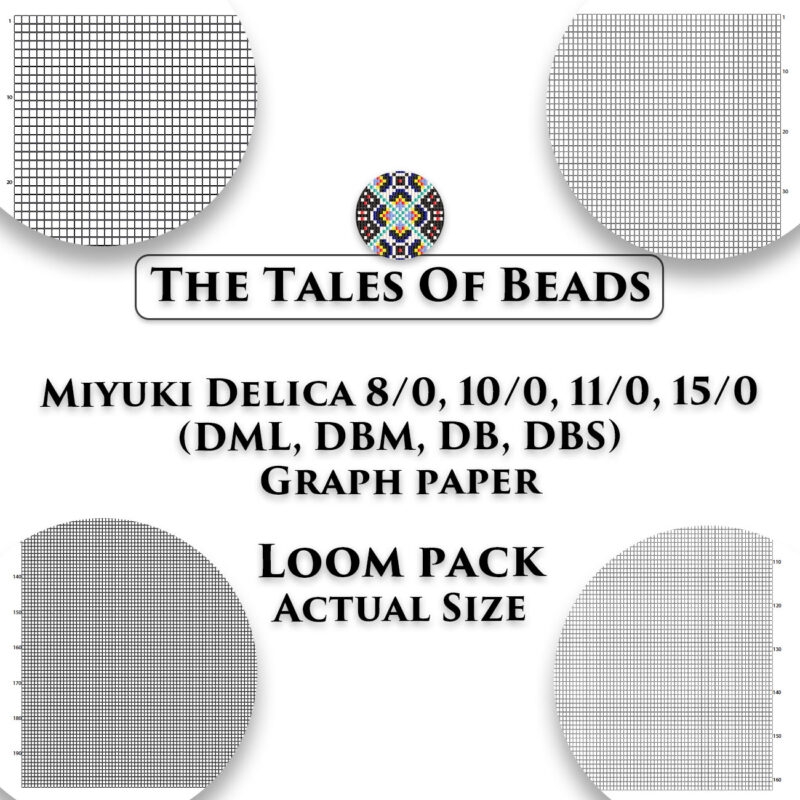 Loom Graph Paper Miyuki Delica 11 0 Actual Size Beading Graphs