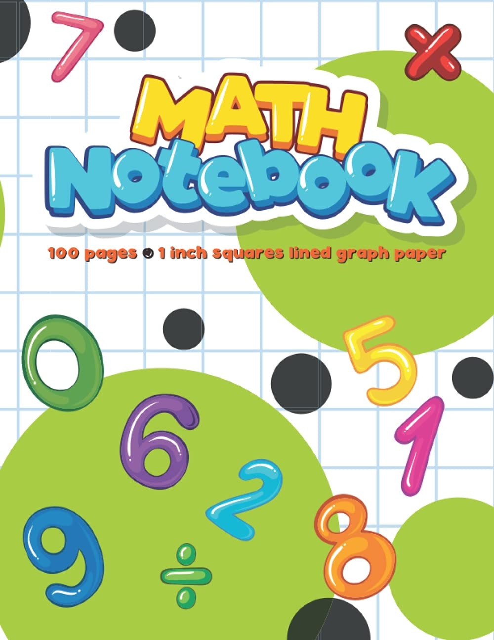 Math Notebook 1 Inch Squares Lined Graph Paper For Kids Large 1in Square Grid Quad Ruled 100 Pages Lined Graph Paper Composition Math Drawing Number handwriting Practice Graphing Notebook For Boys Girls Students 