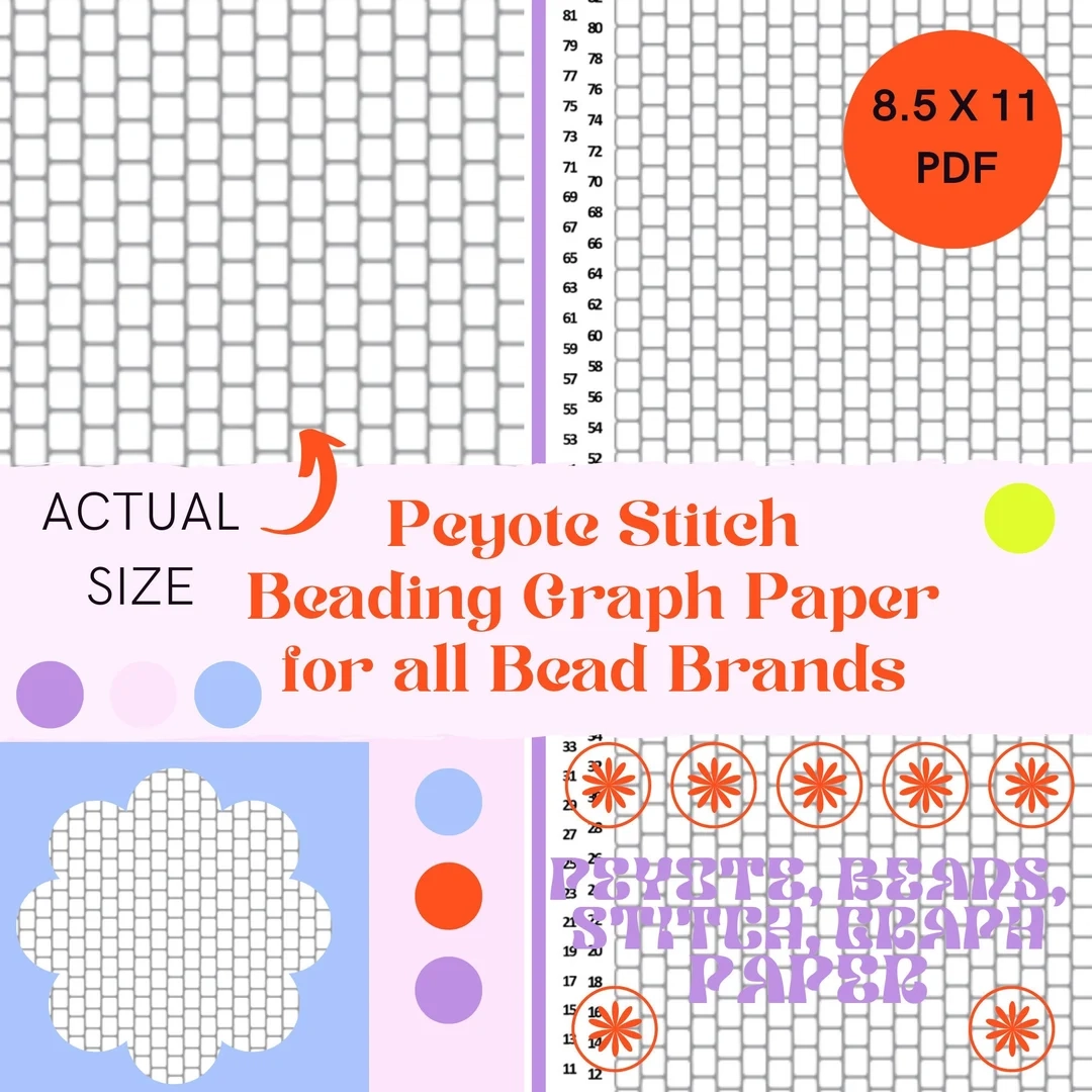 Numbered Peyote Stitch Beading Graph Paper Beading Pattern Beading Tutorial Pattern Sheet Design Sheet Printable Pattern Graph Etsy UK
