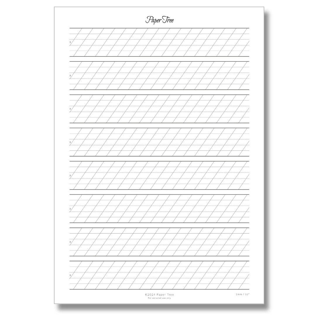 Paper Tree Original Calligraphy Guide Sheet