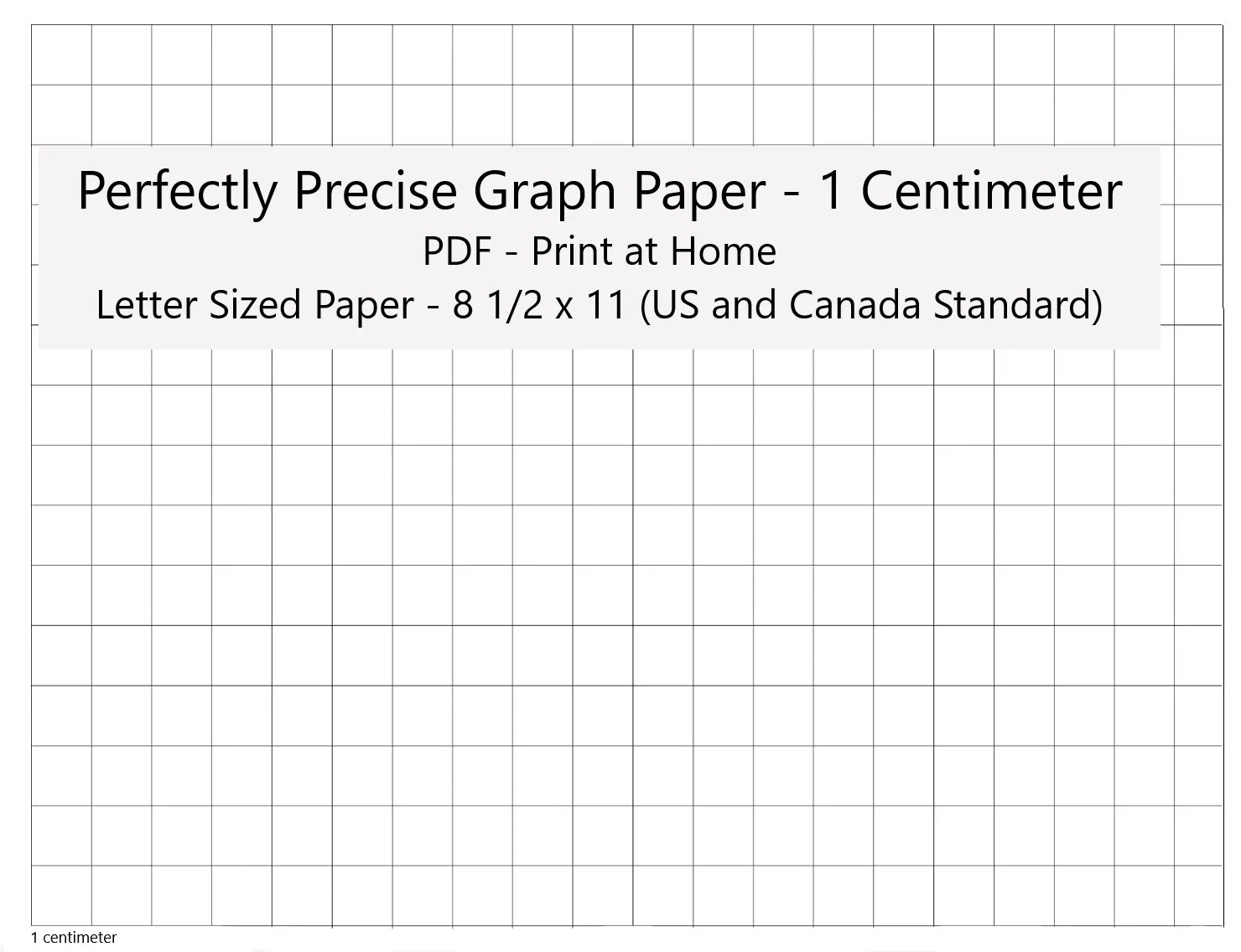 perfectly scaled and precise printable graph paper 1 centimeter square metric etsy
