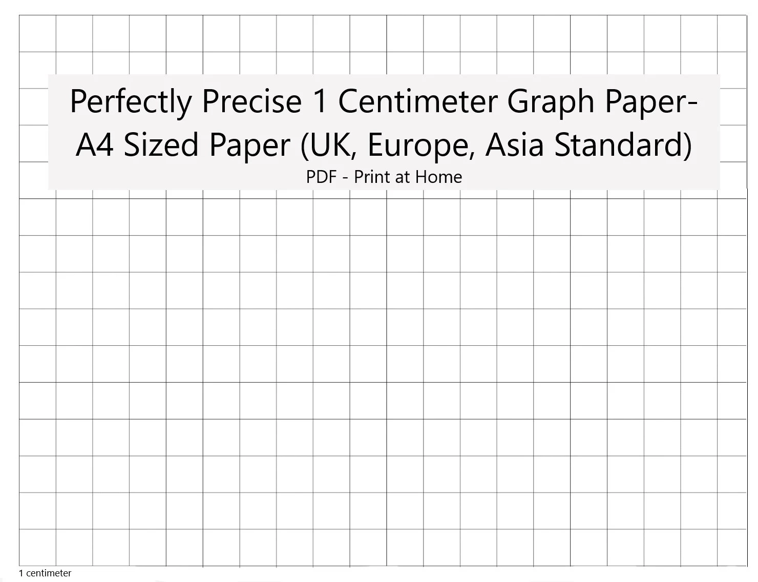 perfectly scaled and precise printable graph paper a4 1 centimeter square metric etsy