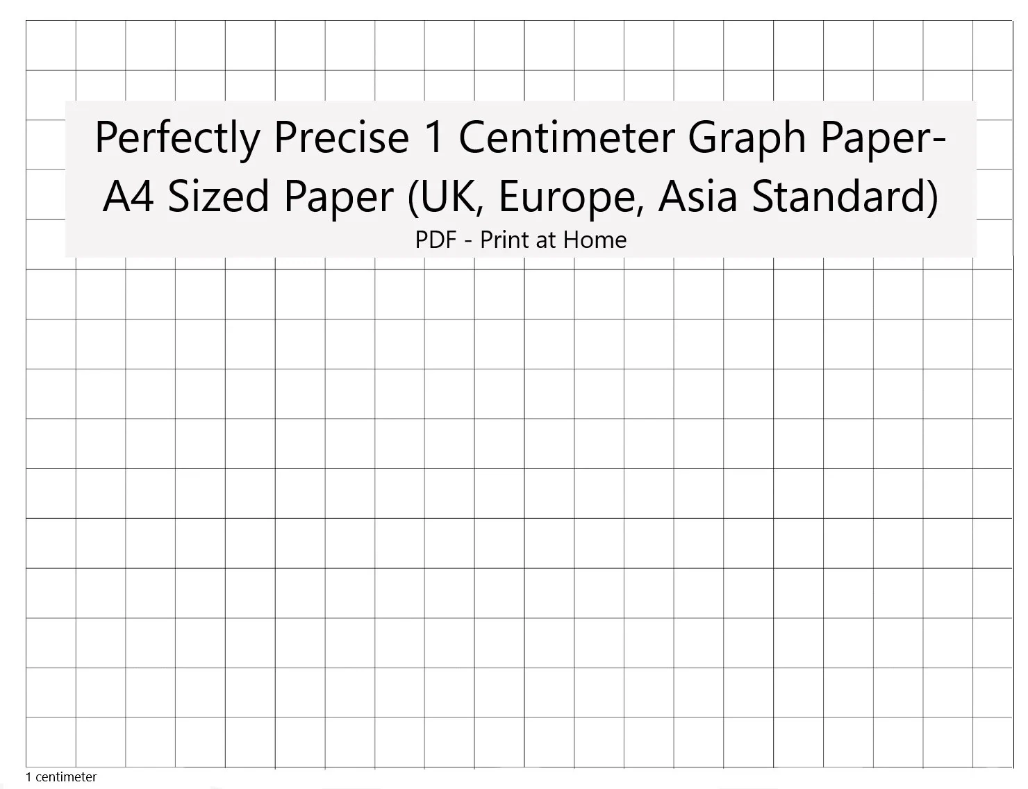 perfectly scaled and precise printable graph paper a4 1 centimeter square metric etsy