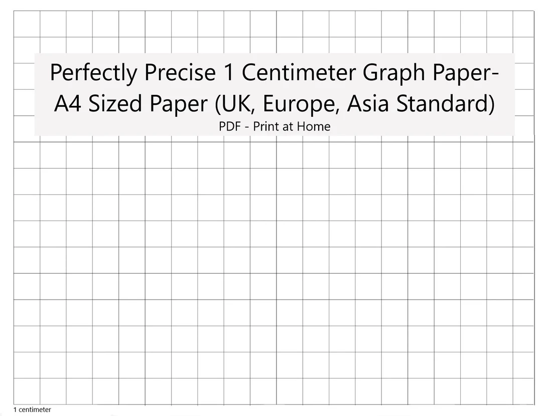 Perfectly Scaled And Precise Printable Graph Paper A4 1 Centimeter Square Metric Etsy UK