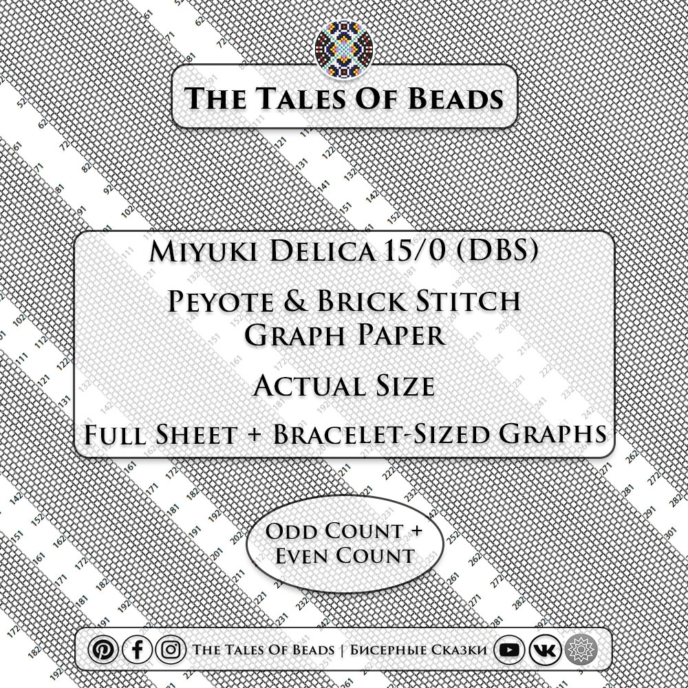 Peyote Graph Paper Miyuki Delica 15 0 Actual Size Beading Graphs
