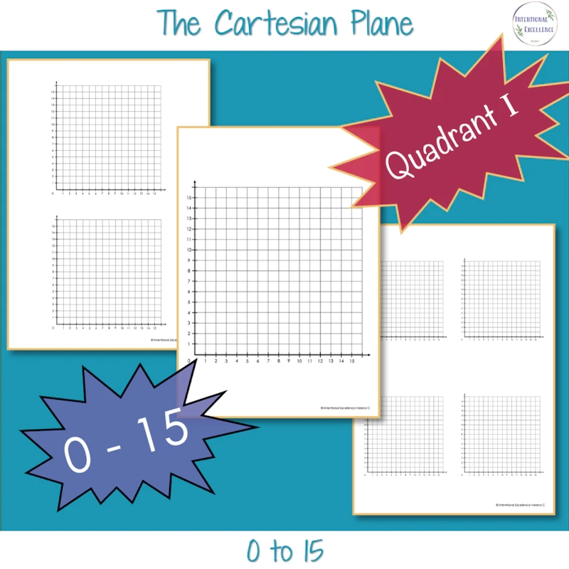 Plotting Coordinates Cartesian Plane BLANK Grids 1 And 4 Quadrant Graphs TeachBuySell