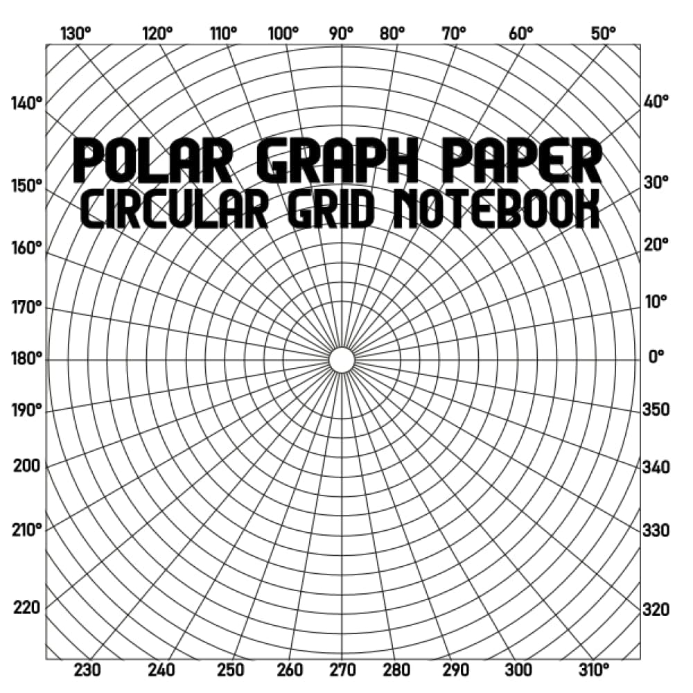 Polar Graph Paper Circular Grid Notebook Gray Lines 10 Degree Angles Single sided Black backed Danial Amazon de Books