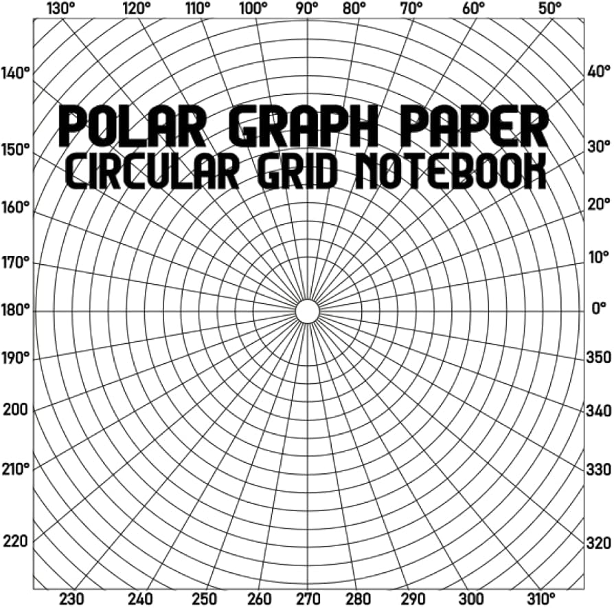 Polar Graph Paper Circular Grid Notebook Gray Lines 10 Degree Angles Single sided Black backed Danial Amazon de Books