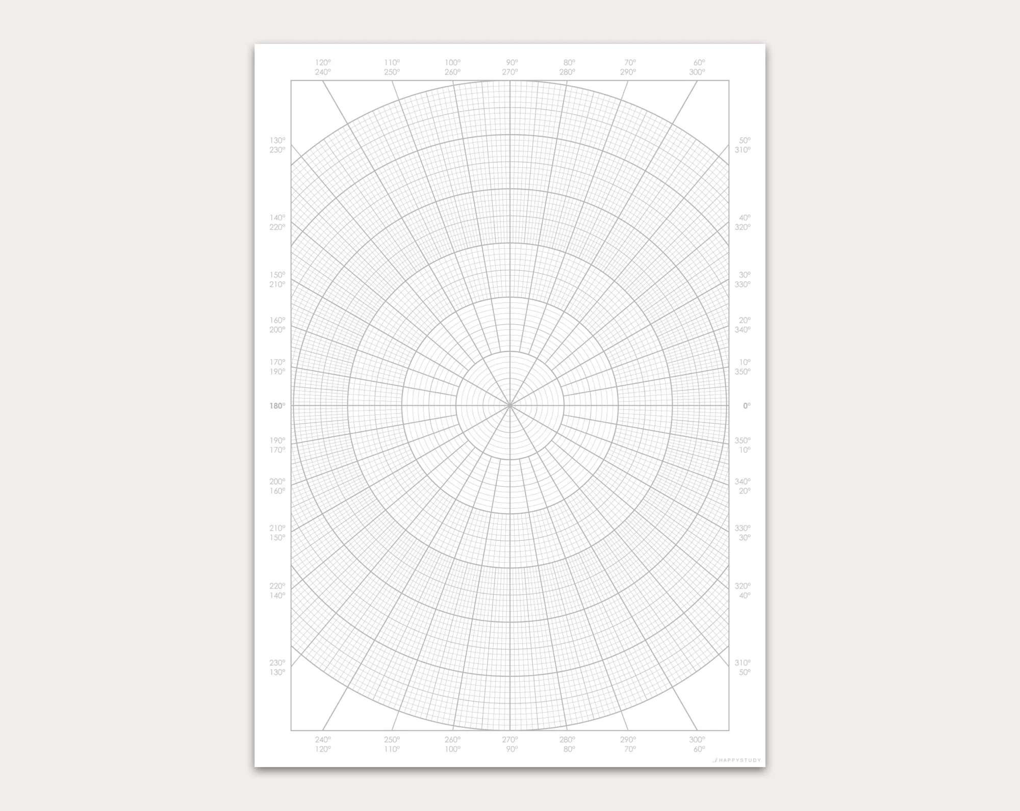 Polar Graph Paper Templates PDF Digital Printable Etsy