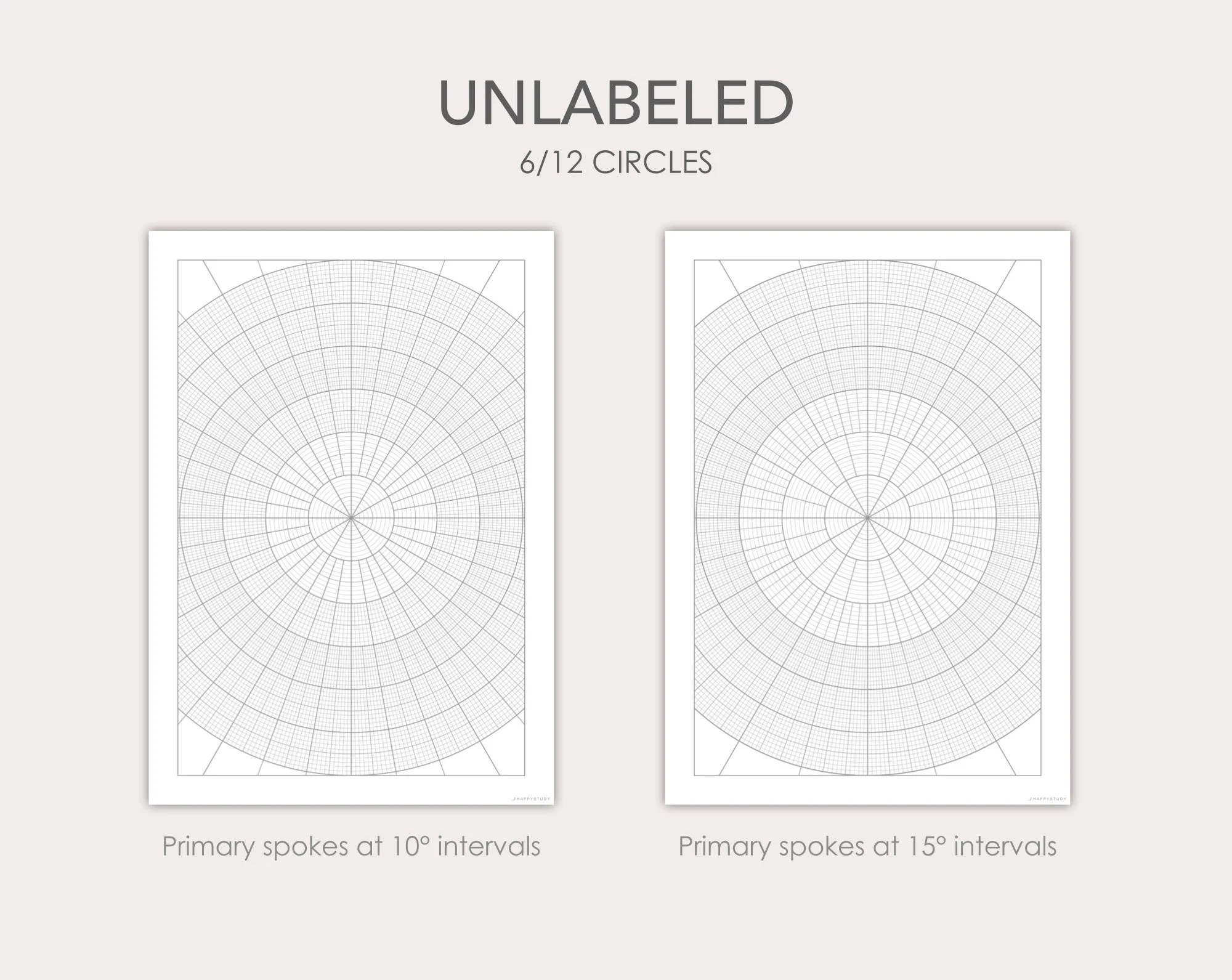 Polar Graph Paper Templates PDF Digital Printable Etsy