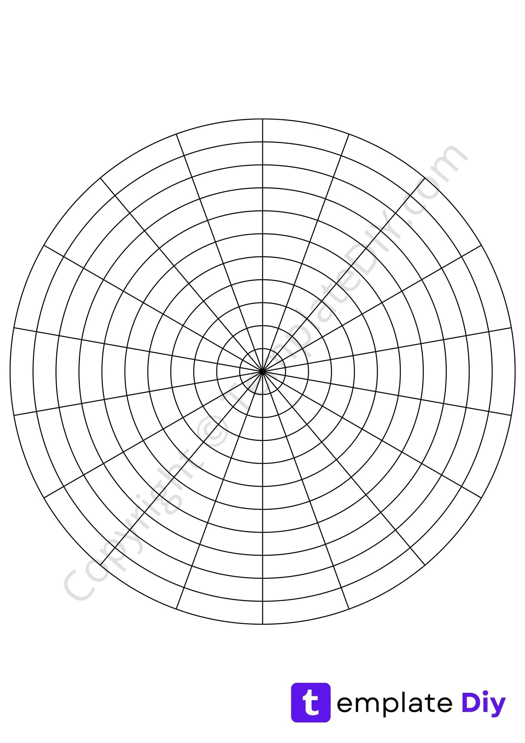 Polar Products 500 Sheet Polar Graph Paper With Radians 1 4 Spacing Red Ink 3 Hole Punched Free Printable Polar Graph Template