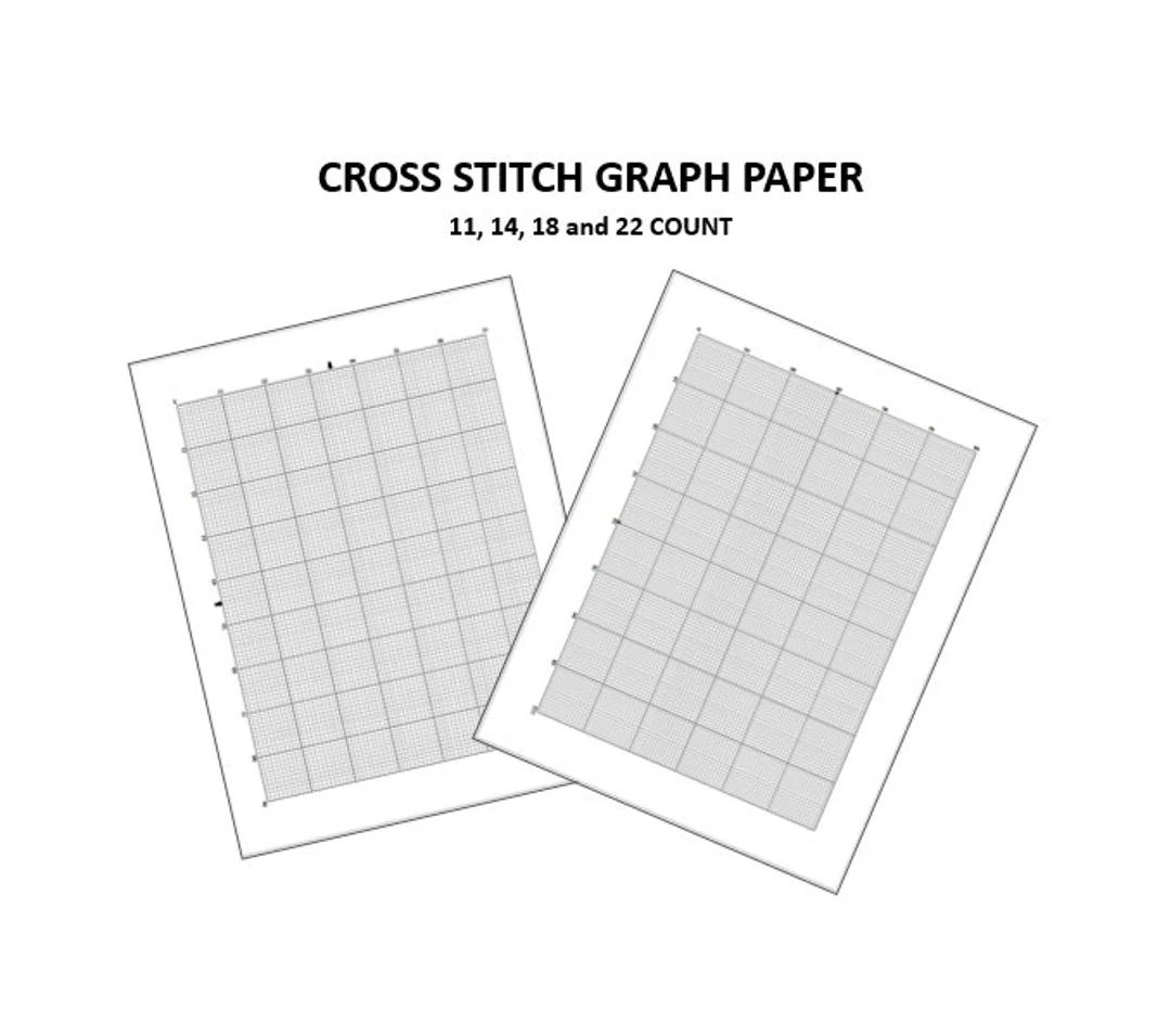 Printable Cross Stitch Graph Paper 11 14 18 And 28 Count Included PDF Files Etsy UK