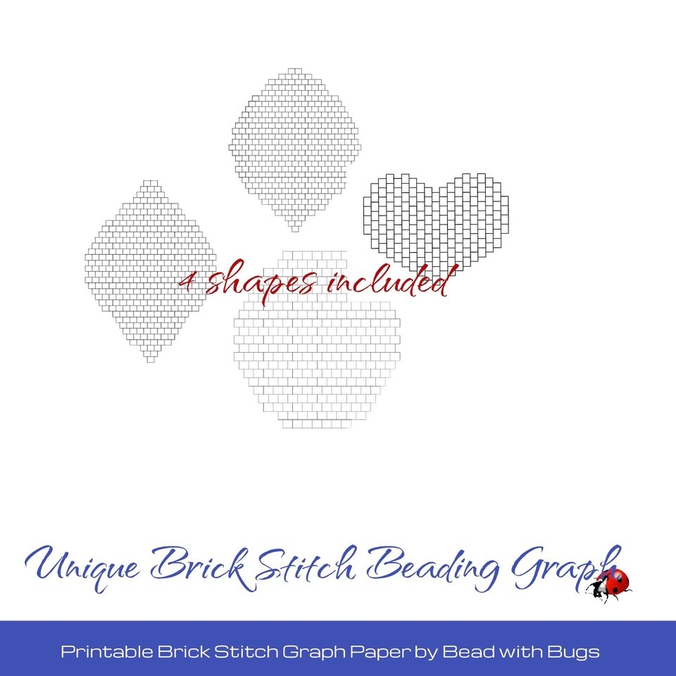 PRINTABLE GRAPH PAPER Unique Brick Stitch Earring Graph Paper For Creative Design Bead With Bugs