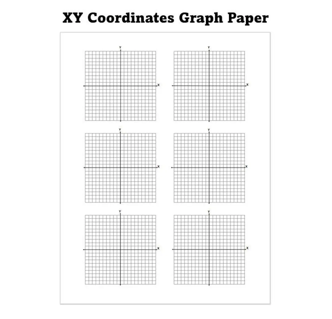 Printable X Y Coordinates Graph Paper PDF File Instant Download Etsy UK