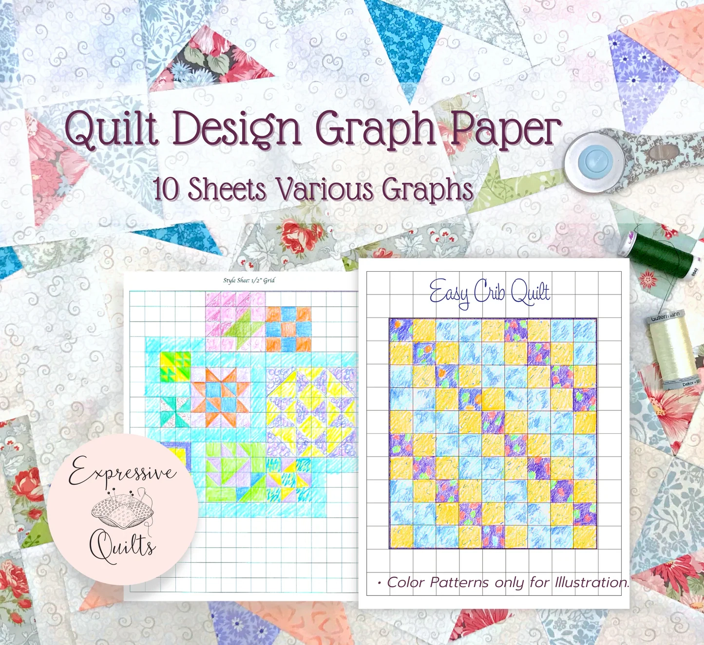 Quilter s Design Graph Paper 10 Graph Paper Grids PDF Printable Do Expressivequilts