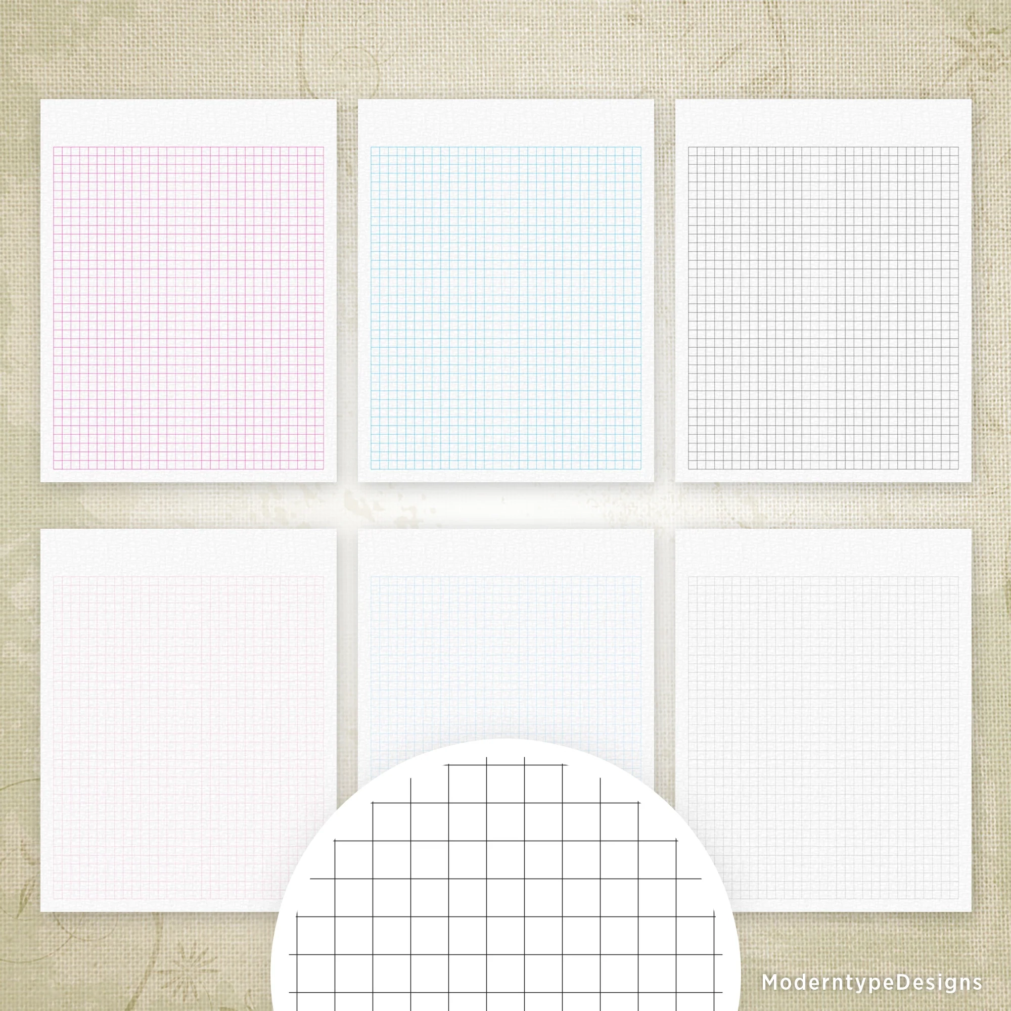 Regular Square Grid Digital Paper Printable